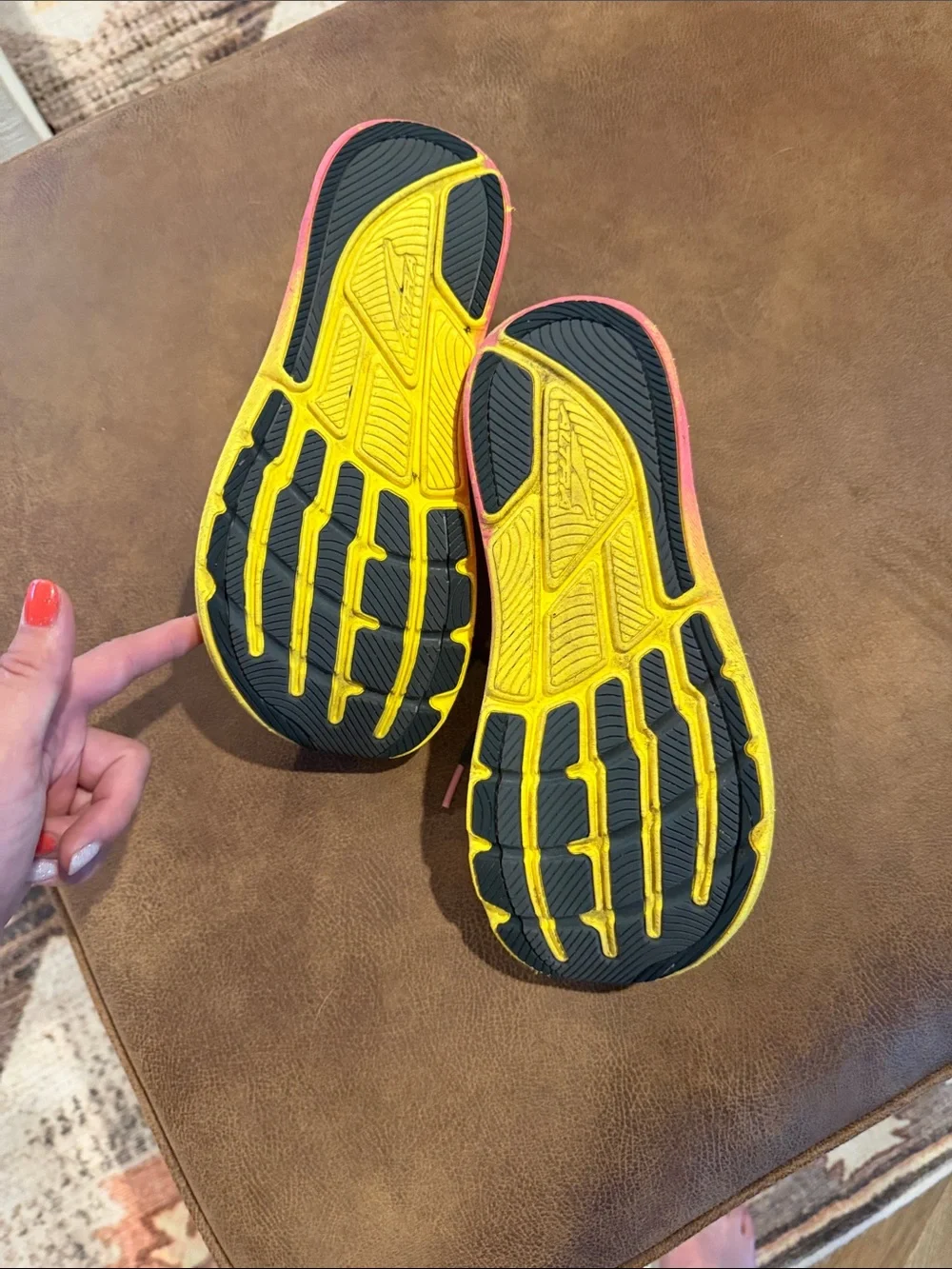 Altra Women's Black Running Shoes with Yellow and Pink Gradient Midsole Accent
